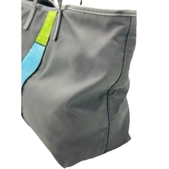 Prada Cahier Nylon Trompe L’oeil Tote*Awesome vintage tote*Mixed media velvet - Picture 5 of 16